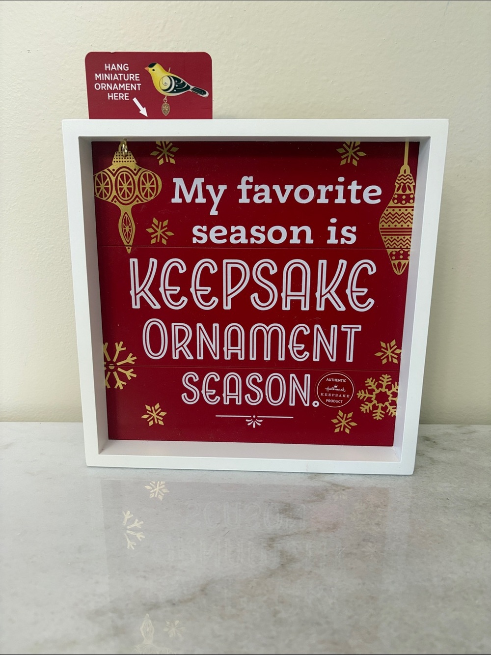 Hallmark Red and White Keepsake Ornament Season Framed Sign